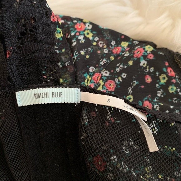 Kimchi Blue Black Floral Crop Bralette Size Small - Picture 7 of 10